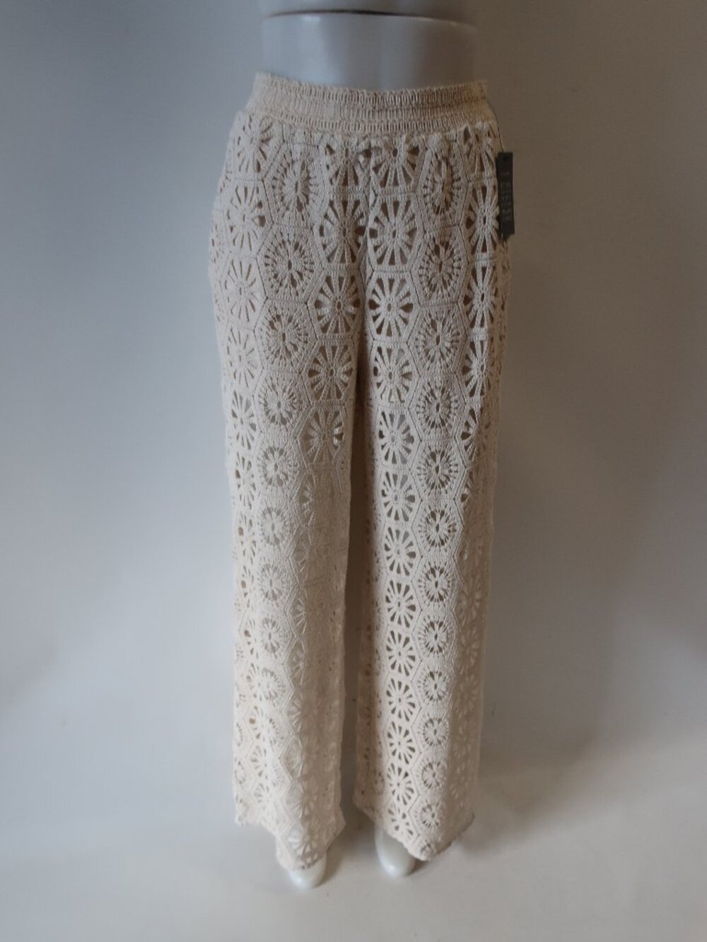 NWT Womens Misa Los Angeles Cream (Item- 211) Crochet  Pull-On Terra Pant S - Picture 4 of 15